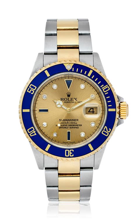 rolex 2 tone submariner serti dial|Rolex Submariner 16613 for sale.